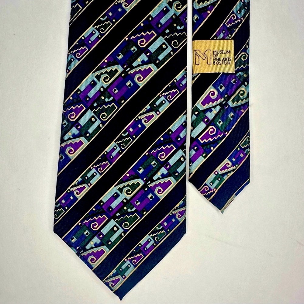 Museum of Fine Arts Boston Modernist Striped Classic Silk Tie, 3.25”